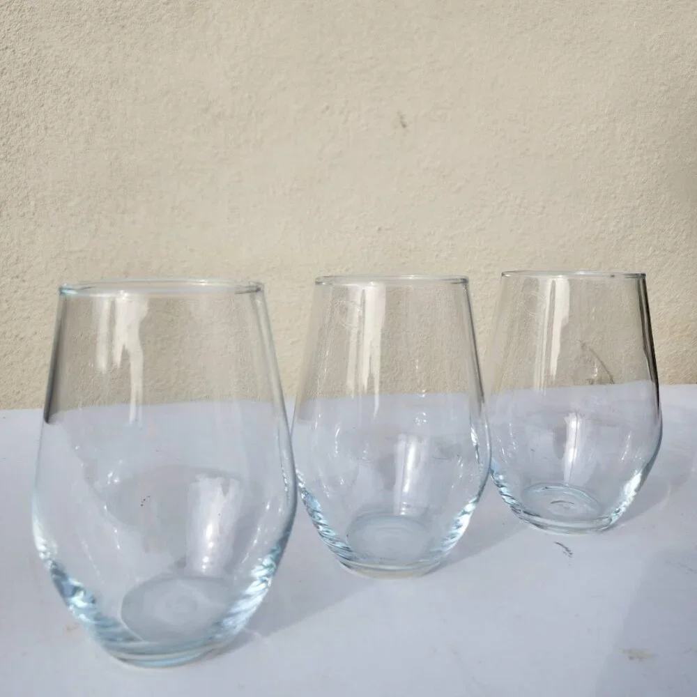 NEW Set of 3 Luminarc Concerto 19 oz glass stemless wine water iced tea glasses